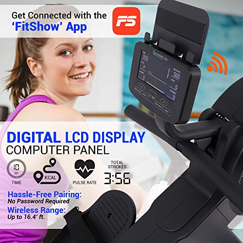 SereneLife Smart Rowing Machine with Fitness App