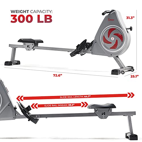 SunnyFit Rowing Machine with Bluetooth Connectivity