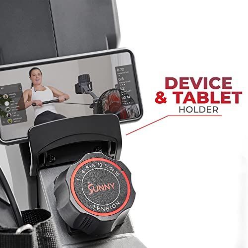 SunnyFit App Compatible Air+ Magnetic Rowing Machine