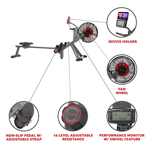 Sunny Air Plus Magnetic Rowing Machine - Gray
