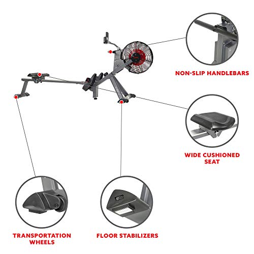 Sunny Air Plus Magnetic Rowing Machine - Gray