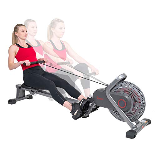 Sunny Health & Fitness Air Fan Rowing Machine Ergometer - SF-RW520050,Silver
