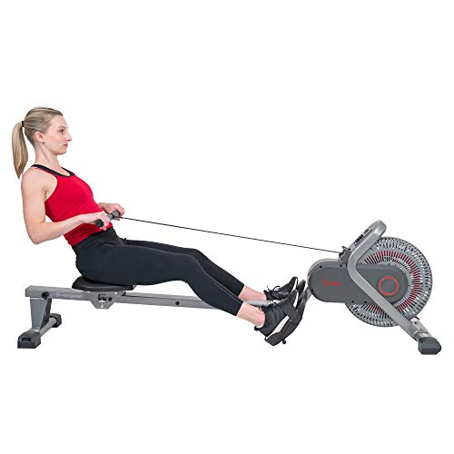 Sunny Health & Fitness Air Fan Rowing Machine Ergometer - SF-RW520050,Silver