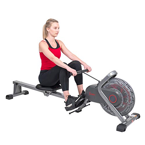 Sunny Health & Fitness Air Fan Rowing Machine Ergometer - SF-RW520050,Silver