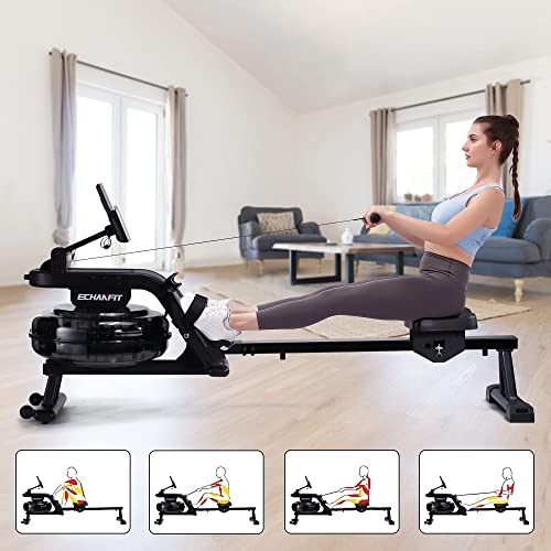 ECHANFIT Water Rowing Machine - 6 Levels