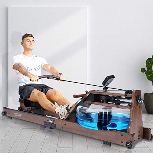 TRUNK Foldable Wood Water Rower with Monitor