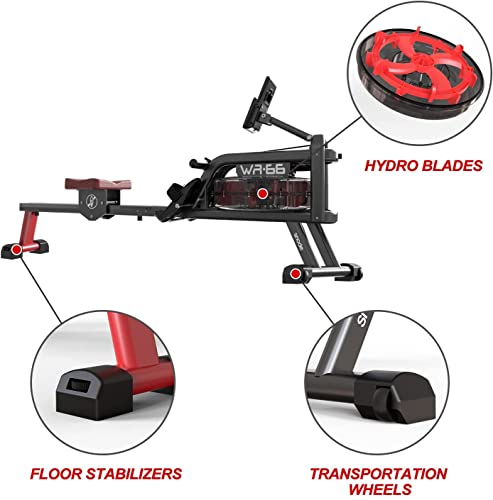 SNODE Water Rower with Bluetooth and Water Resistance