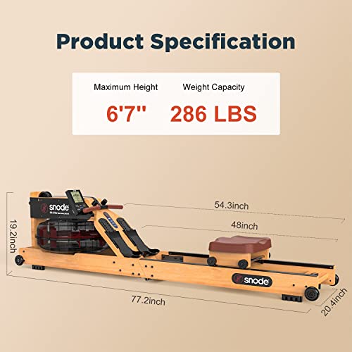 Snode Bluetooth Wood Water Rowing Machine