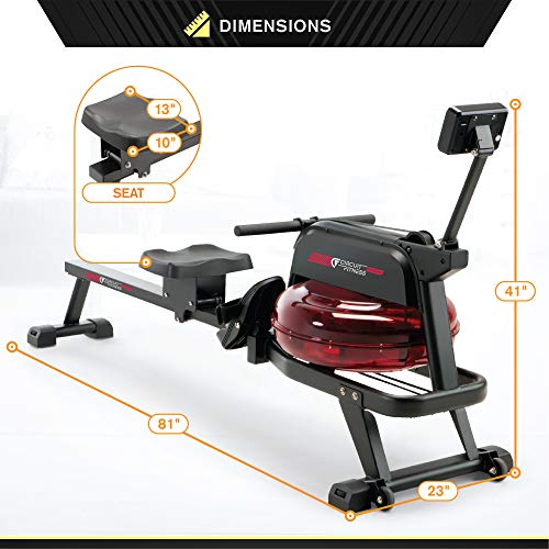 Circuit Fitness Water Rowing Machine - 300lb Capacity