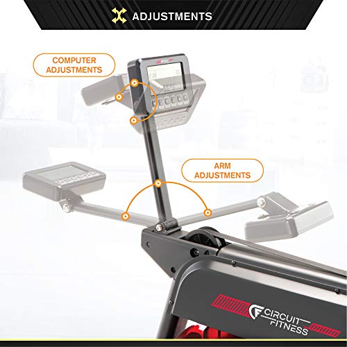 Circuit Fitness Water Rowing Machine - 300lb Capacity