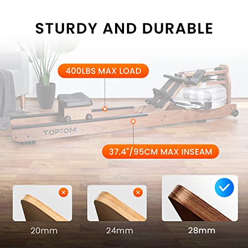 TOPIOM Water Rower - Walnut Veneer Finish