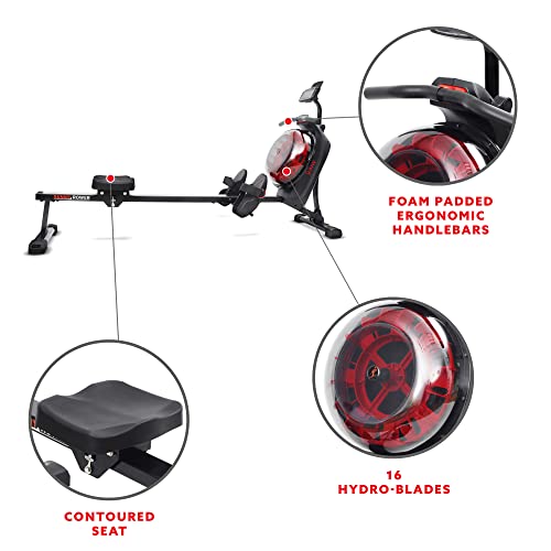 Sunny Hydro+ Dual Smart Water Rower (Black)