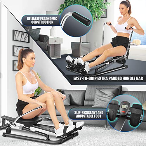 Full Motion Hydraulic Rowing Machine with LCD Monitor