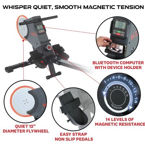 14-Level Magnetic Rowing Machine with Smart Sensor