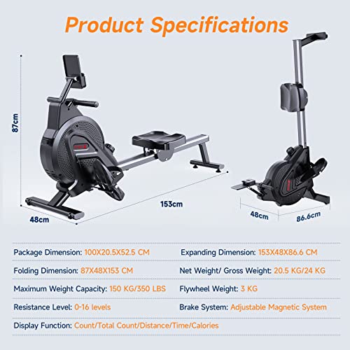 Dripex Magnetic Foldable Rowing Machine