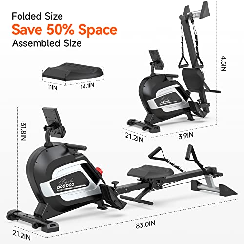 Pooboo Magnetic Rowing Machine - 360 LB Capacity