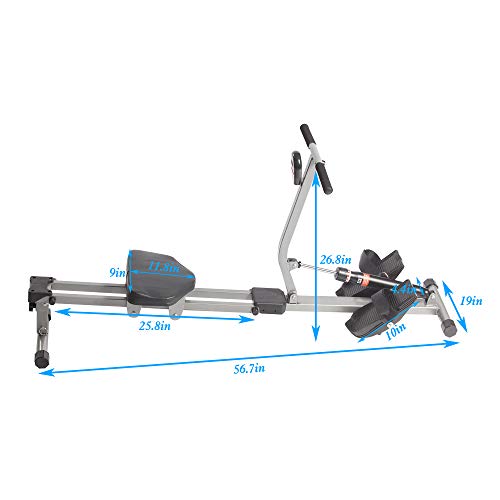 Foldable Hydraulic Rowing Machine - 250lbs Weight Capacity