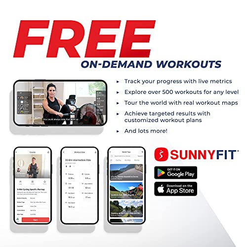 Sunny Health Smart Rowing Machine with App Connectivity