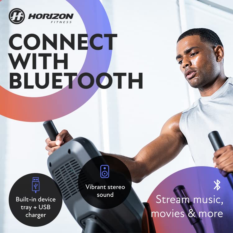 Horizon Fitness EX-59 Elliptical Machine-Bluetooth, Speakers, 10 Levels
