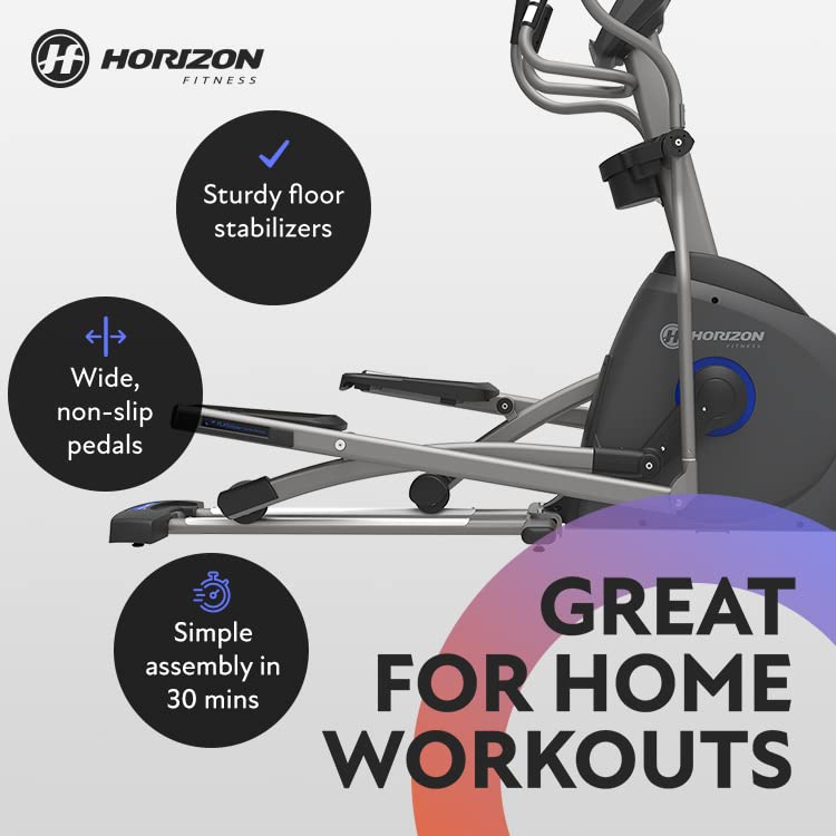 Horizon Fitness EX-59 Elliptical Machine-Bluetooth, Speakers, 10 Levels