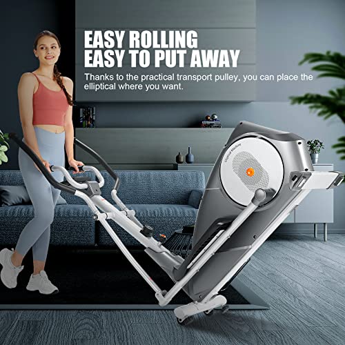 YOUNGFIT Elliptical Machine, Free Installation Foldable Elliptical Machine for Home, 22 Resistance Levels with Large LCD Monitor Eliptical Exercise Machine