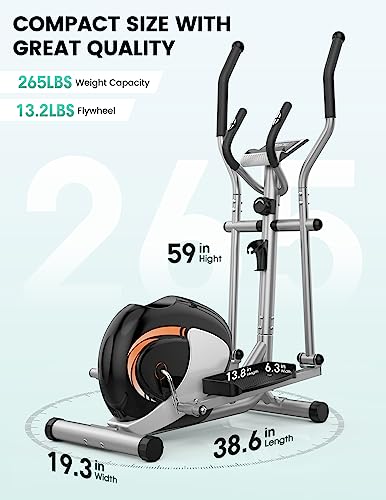 Ultra Quiet Elliptical Cross Trainer with 8 Levels Resistance