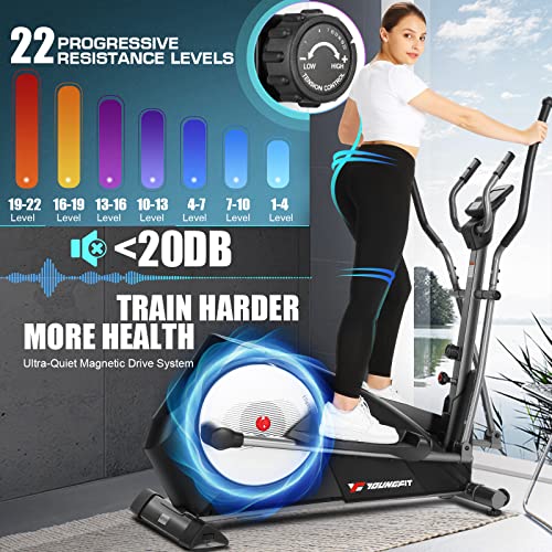 YoungFit Elliptical with Foldable Design & 22 Resistance Levels
