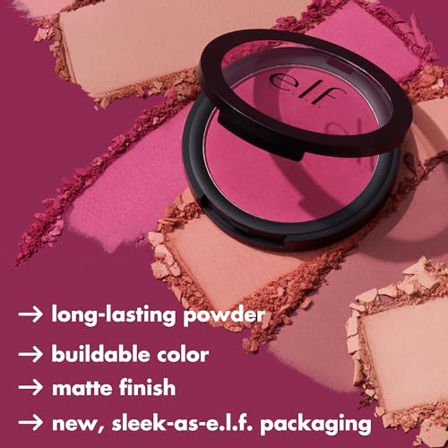 e.l.f. Primer-Infused Matte Blush, Long-Lasting & Lightweight