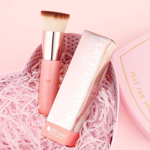 DUcare Pink Foundation Brush Flat Top Kabuki Buffing