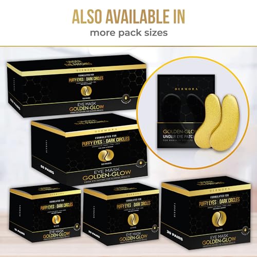 DERMORA Golden Glow Eye Patches - Rejuvenating Treatment