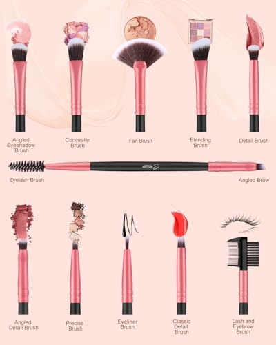 16-Piece Premium Synthetic Makeup Brush Set