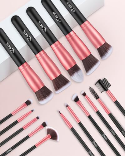 16-Piece Premium Synthetic Makeup Brush Set