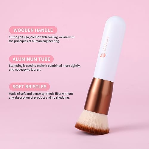 DUcare Flat Top Kabuki Foundation Brush - Rose Gold