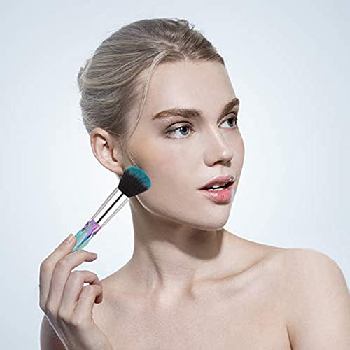10pcs Rainbow Crystal Handle Makeup Brush Set