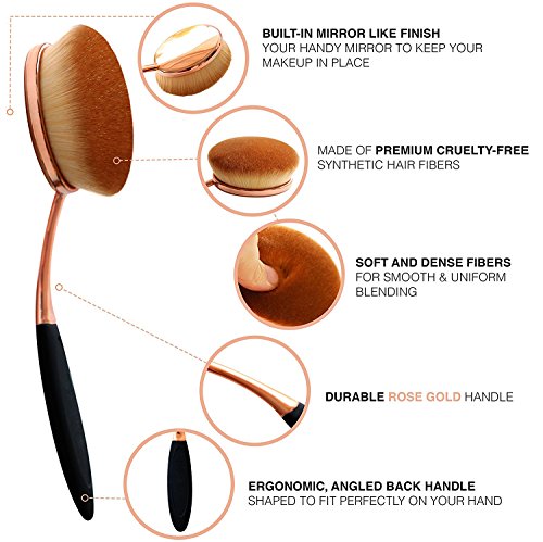 Yoseng Large Oval Foundation Brush for Flawless Application