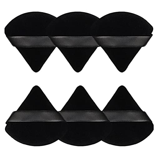 Pimoys 6-Piece Velour Makeup Blender Sponge Set (Black)