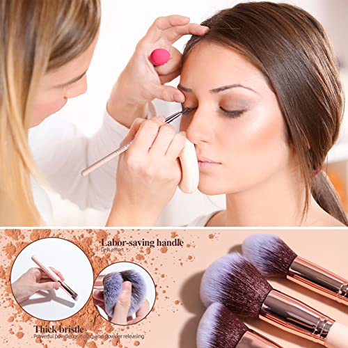 18-Piece Premium Makeup Brush Set with Sponges