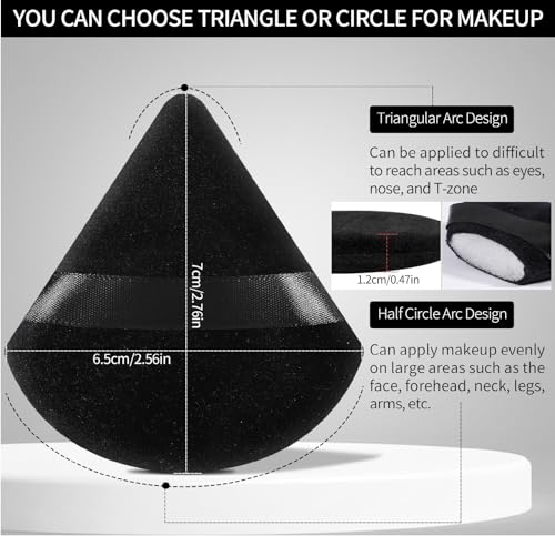 Pimoys 6-Piece Velour Makeup Blender Sponge Set (Black)