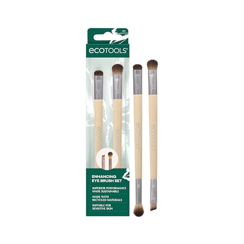 EcoTools Dual-Sided Eye Brush Set, Synthetic Bristles, 2-Piece