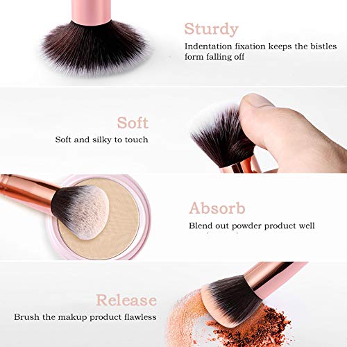 15PC Marble Makeup Brush Set with Sponge