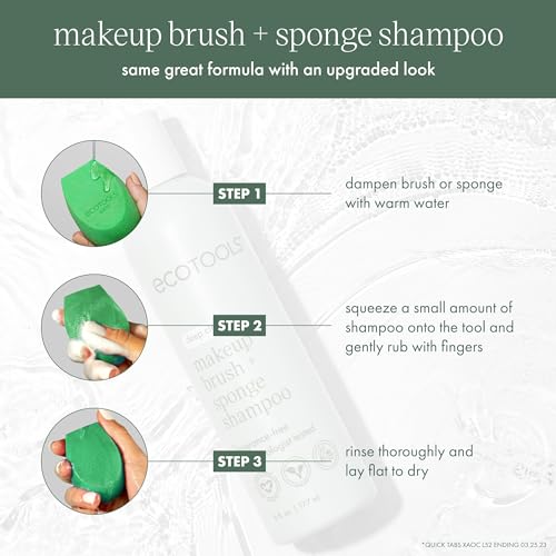 EcoTools Brush and Sponge Shampoo, Fragrance-Free, Vegan