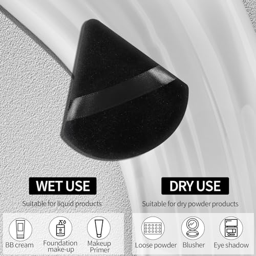 Pimoys 6-Piece Velour Makeup Blender Sponge Set (Black)