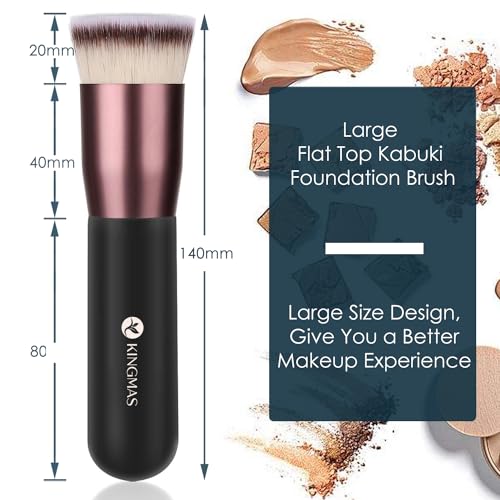 KINGMAS Premium Flat Top Kabuki Makeup Brush