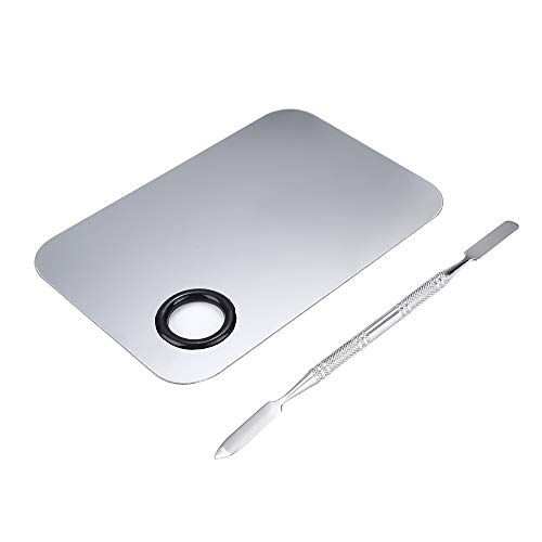 Stainless Steel Makeup Mixing Palette with Spatula
