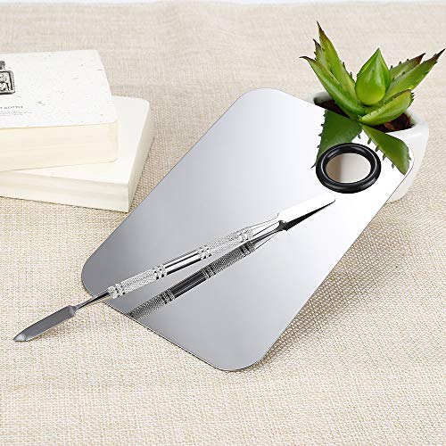 Stainless Steel Makeup Mixing Palette with Spatula