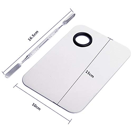 Stainless Steel Makeup Mixing Palette with Spatula