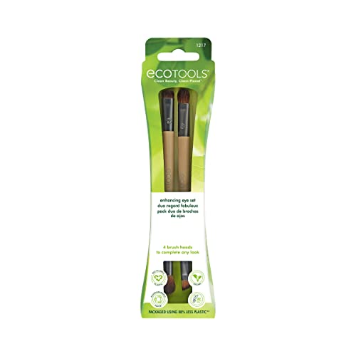 EcoTools Dual-Sided Eye Brush Set, Synthetic Bristles, 2-Piece
