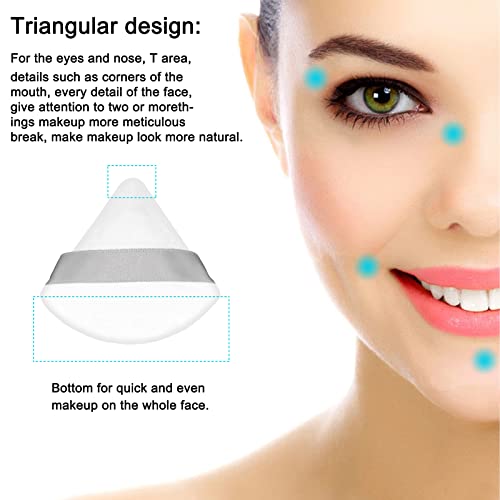 Triangle Velvet Cosmetic Powder Puff Set - 12 Pieces