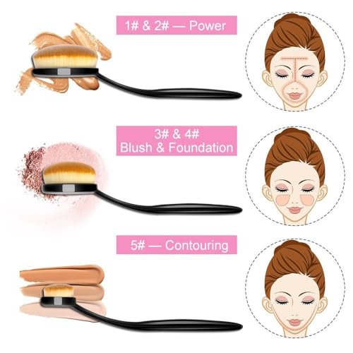 10-Piece Professional Oval Makeup Brush Set