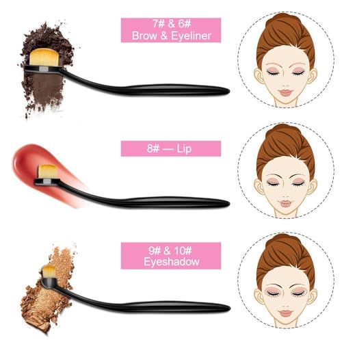 10-Piece Professional Oval Makeup Brush Set